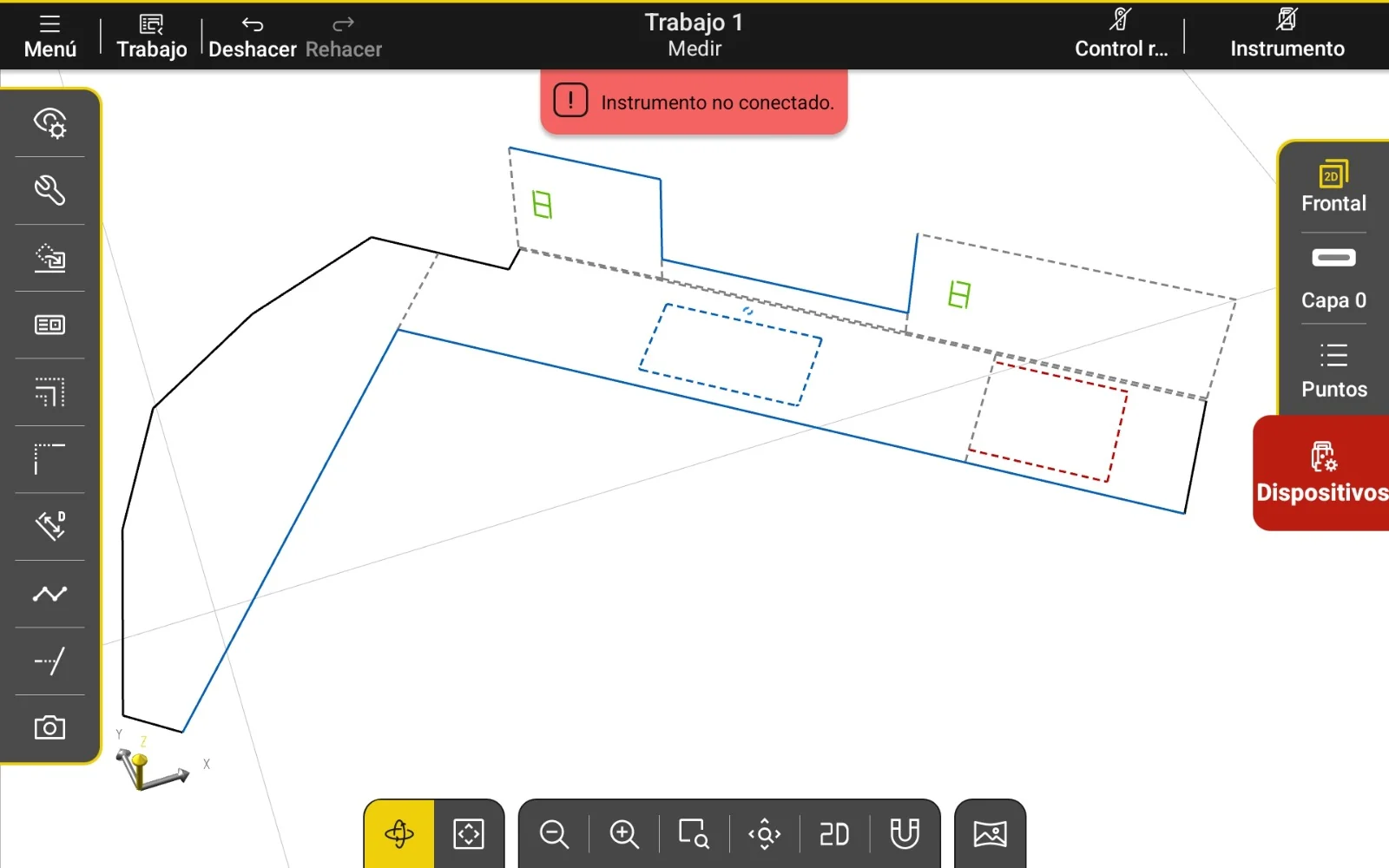 Modelo tridimensional revisado en Leica iCON trades