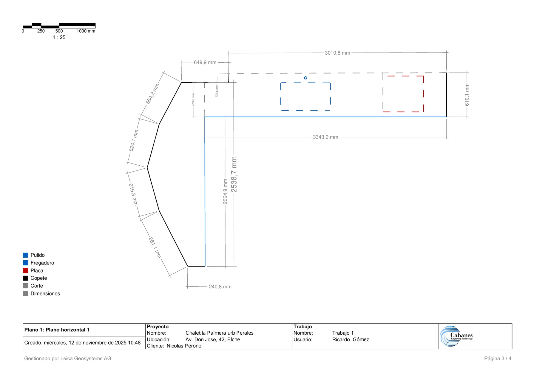 Ficha PDF de un trabajo de encimera preparada para producción